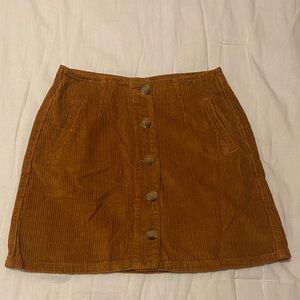 Corduroy Like Button-Front Skirt